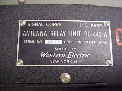 Scr-274-n bc-442-a antenna relay arc-5 b-17 p-51 p-47
