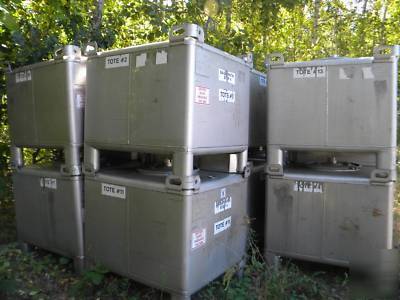 Tote bin by hoover, 300 gal. s/s, used, good cond.