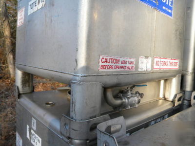 Tote bin by hoover, 300 gal. s/s, used, good cond.