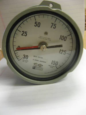 Weksler compound pressure-vacuum gauge 30 hg 150 psig 