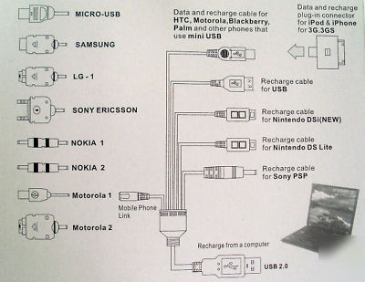 New 1 set cg-018 usb multi - charge cable 