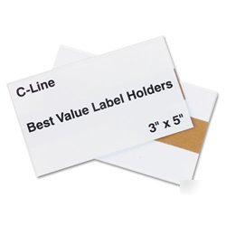 New label holders, 3 x 5, 50 holders/pack (CLI87647)