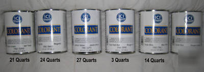 Ici paint colorant tint lot 110 quarts various colors 