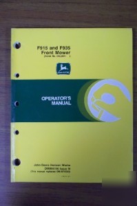 John deere operator's manual F915, F935 front mower, I9