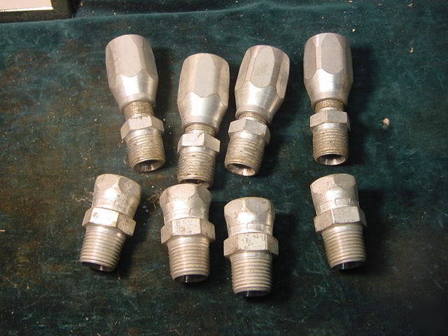 4-parker re-usable hydraulic hose fittings male end+swi