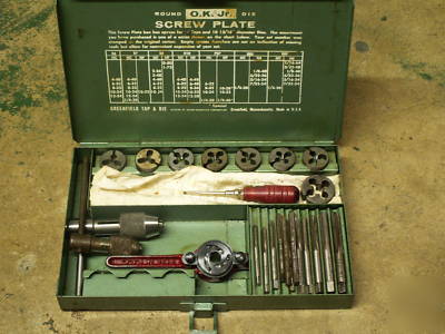 Greenfield screw plate tap & die set ok jr uncomplete