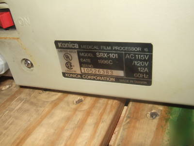 Konica srx-101 automatic medical film processor x-ray