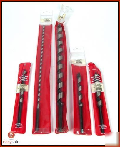 Lot (5) ship auger nail cutting drill bits woodworking