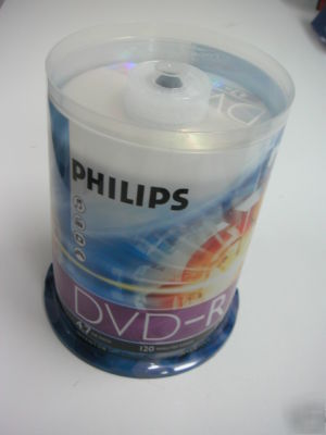 Philips 100 spindle dvd-r 16X 4.7GB 120MIN dvd disks