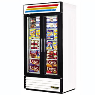 True gdm-35F glass door merchandiser, reach-in freezer,