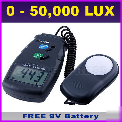 Digital light lux meter 0 - 50,000 lux camera photo