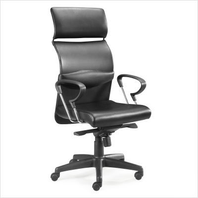 Eco office chair with black leatherette seat and back