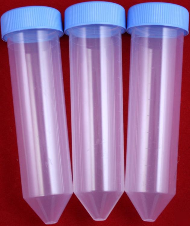 100 plastic 50ML centrifuge tubes polypro autoclavable