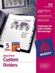 Avery 11536 laser direct print custom dividers 5 tabs