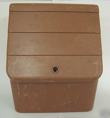 Brown upright gas meter box. replacement? with fittings