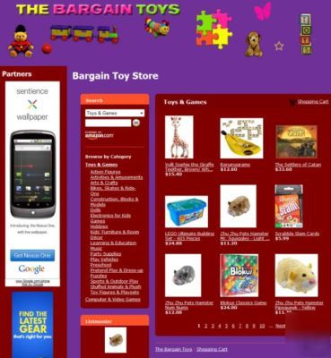 Established toy and game store website business