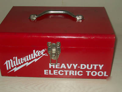 Milwaukee metal heavy duty carrying case & lot of tools