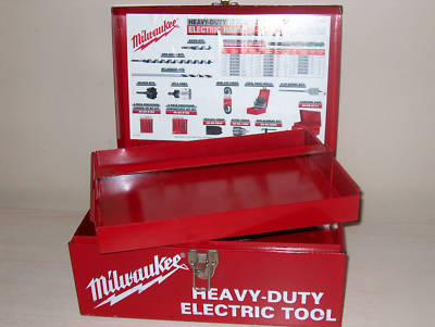 Milwaukee metal heavy duty carrying case & lot of tools