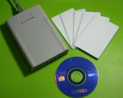 Rfid 125KHZ EM4100 reader/writer/programmer usb + card 