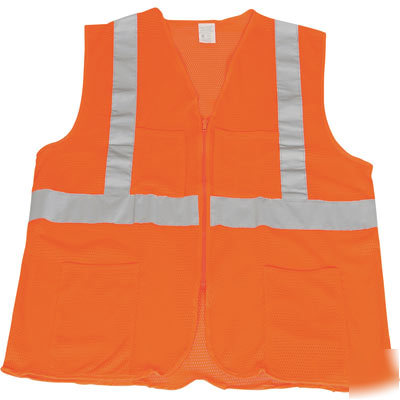 X-treme class 2 hi-viz 5-pocket mesh vest orange, large