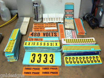277+ cards large number & letter wire label markers +++