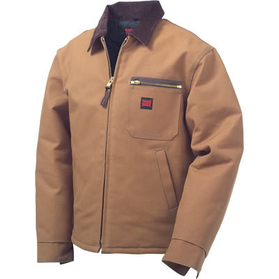 Tough duck chore jacket - small, brown