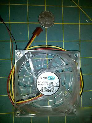 VV47 fan			 cre air DFC802512M	 80MM box w/ leds, works