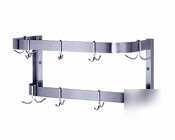 Wall mounted pot rack (double bar design)