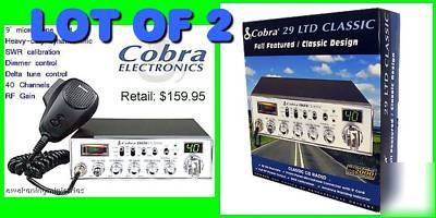 (lot of 2) cobra 29 ltd classic 40 channels cb radio 