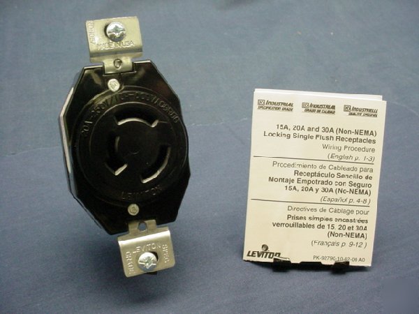 Leviton non-nema locking receptacle 20A 250V 10A 600V