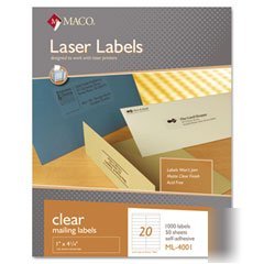 Matte labels, address, 1 X4 1/4 , clear (MACML4001) cat