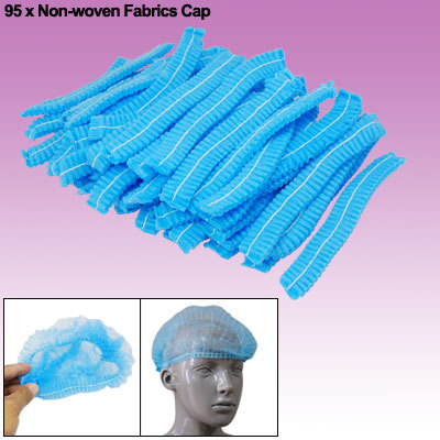New blue disposable pleated bouffant dust resistant cap 