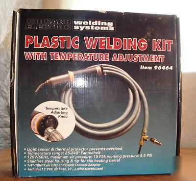 Plastic welding kit with adjustable temperature