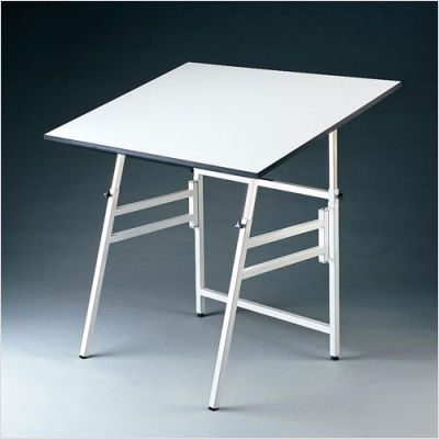 Professional drafting table base white, 24 