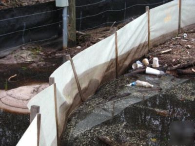 Recycled reinforced silt fence erosion control 