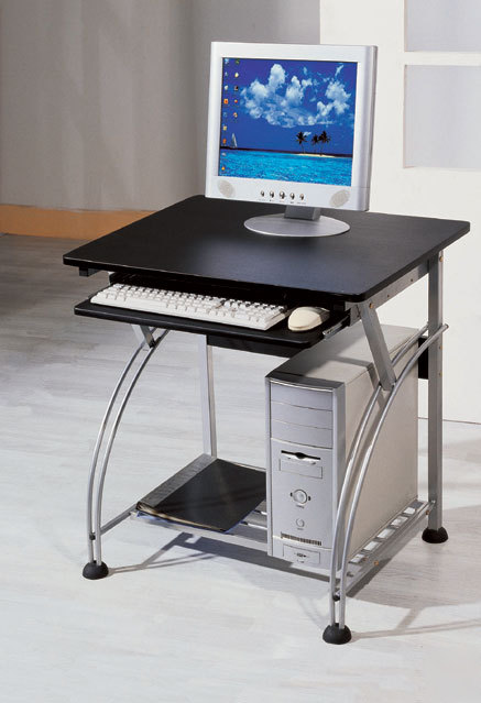 New black computer home office compact desk workstation