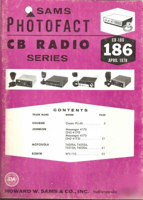 Sams photofact cb radio series cb-186 robyn wv-110