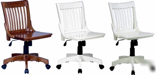 101FW classic armless solid wood mission bankers chair