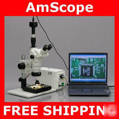 3.35X-180X stereo zoom microscope + 3MP camera