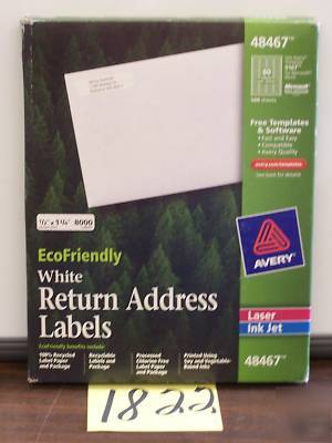 Avery ecofriendly laser/inkjet return address labels