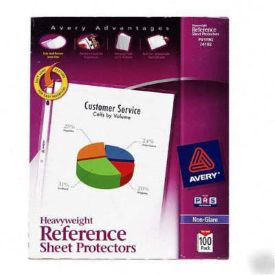 Avery no glare top loading heavyweight sheet protectors