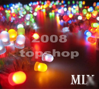100 pcs 3MM white red blue pink green yellow led 