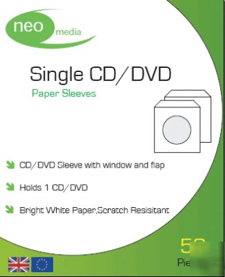 300 paper dvd cd sleeves wallet storage mailer case