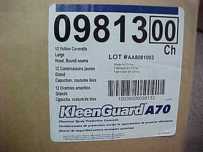 Kleenguard A70 chemical spray protection suit box of 12