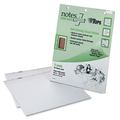 Notesplus easl pad unruled white two 30-sheet pads/pack