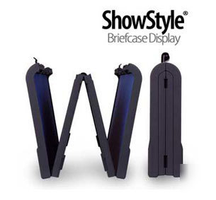 Showstyle briefcase table top display w/ lights