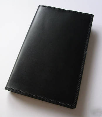 Handcrafted black leather moleskine notebook cover larg