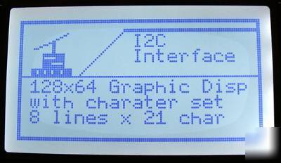 I2C 128 x 64 graphic display with 21 x 8 line text buw