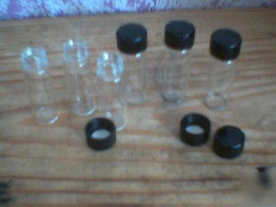 12 glass vials w/lids 5ML- 1 dram - 1/8 ounce free s&h