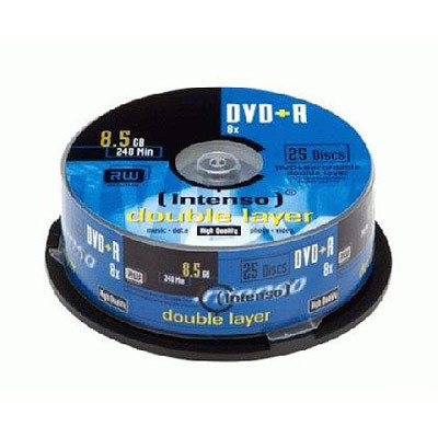 25 intenso 8X dual layer dvd+r blank dvd discs